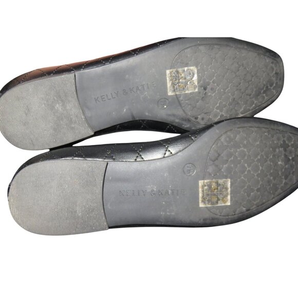 Kelly & Katie Sebrinel Black Quilted Vegan Leather Grosgrain Ballet Flat size7 - Picture 6 of 8